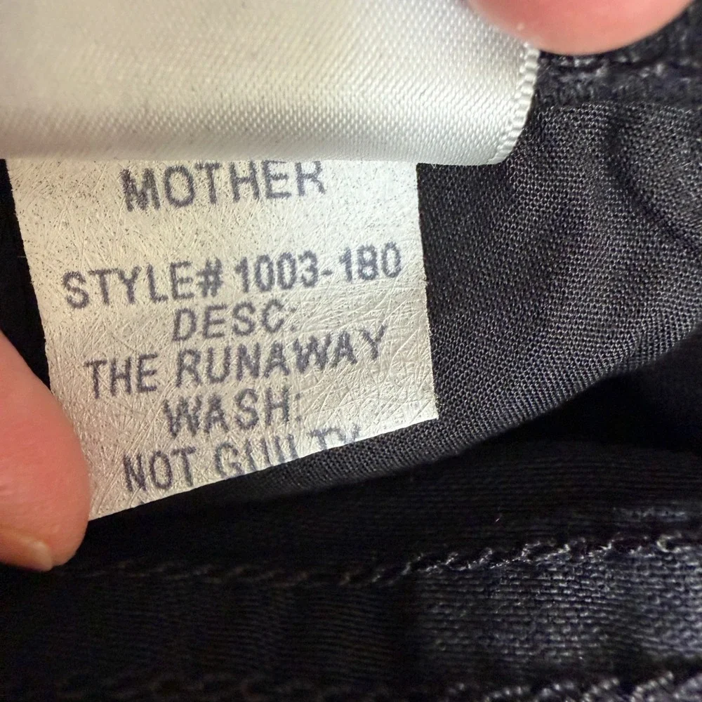 MOTHER‎ The Runaway Flare Jeans Black Stretch Denim 34